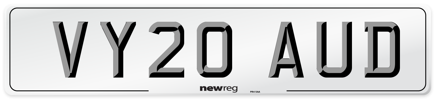 VY20 AUD Number Plate from New Reg